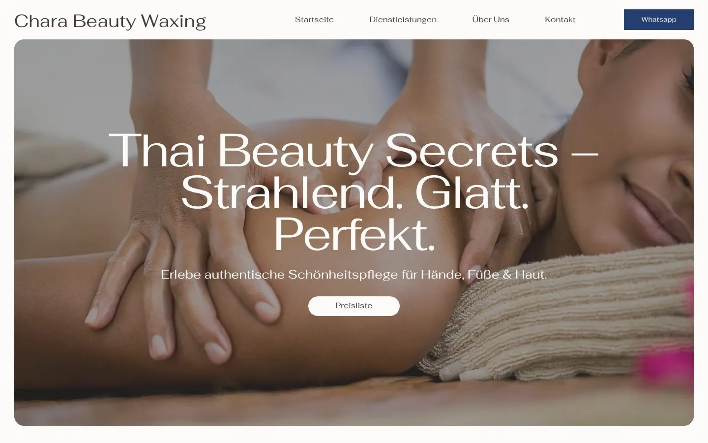 Website von Chara Beauty-Waxing, Computer