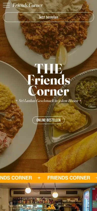 Website von Friends corner, Handy